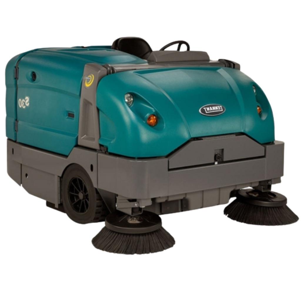 Tennant S30 ride-on sweeper designed for maintaining outdoor and indoor hospitality service areas