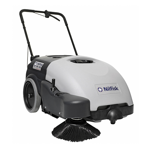 Nilfisk SW750 Battery Powered Walk-Behind Sweeper with Dust Control