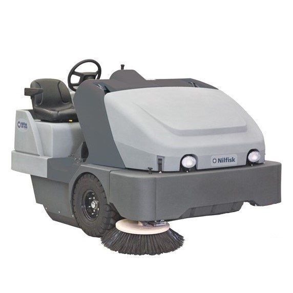 Nilfisk SW8000 Industrial Ride-On Sweeper. Available in LPG or Diesel
