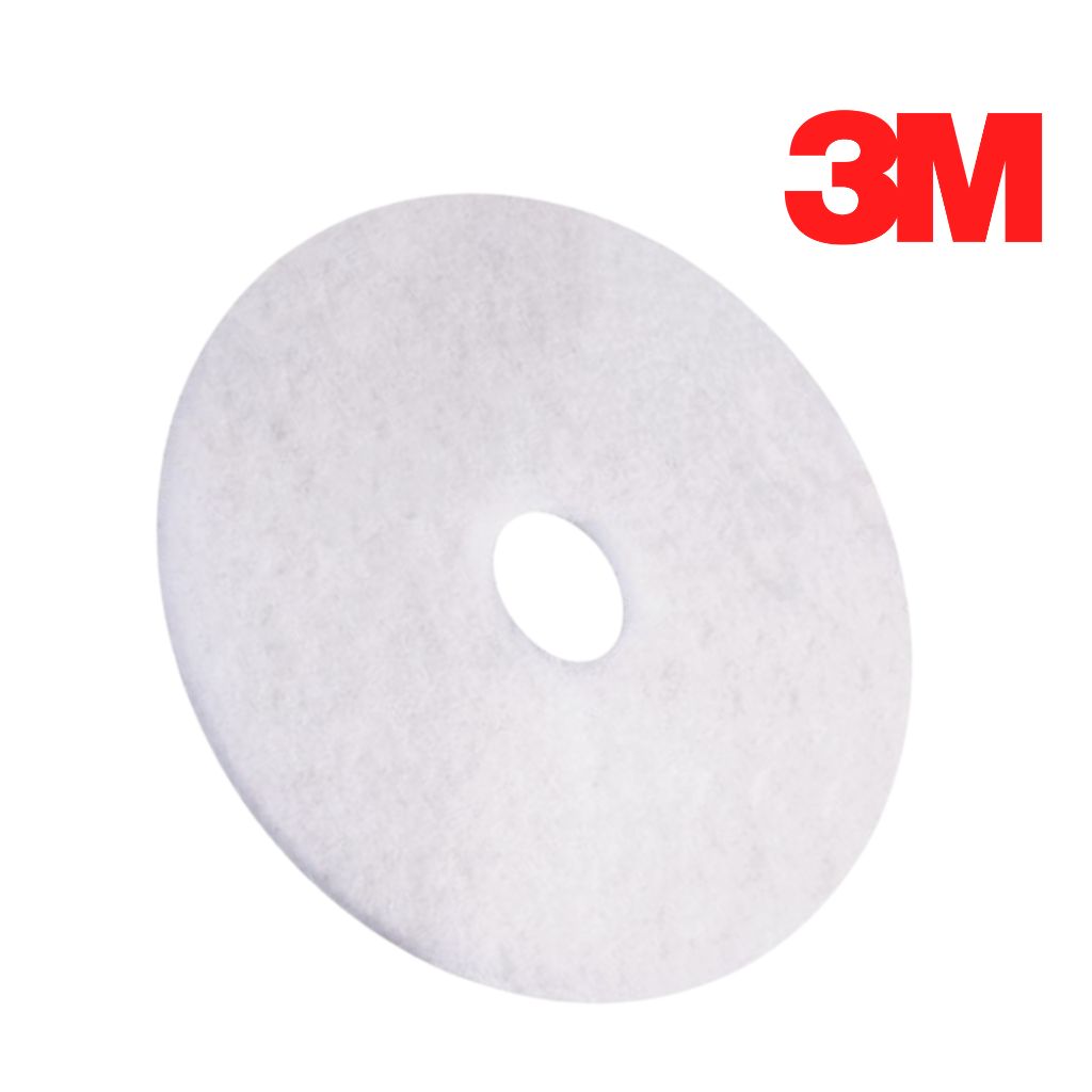 510mm White Cleaning Pad (20") 3M