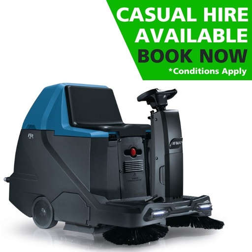 [RNT.106552] Hire Fimap FSR Battery Powered Ride-On Compact Sweeper with Dual Side Brooms Hire